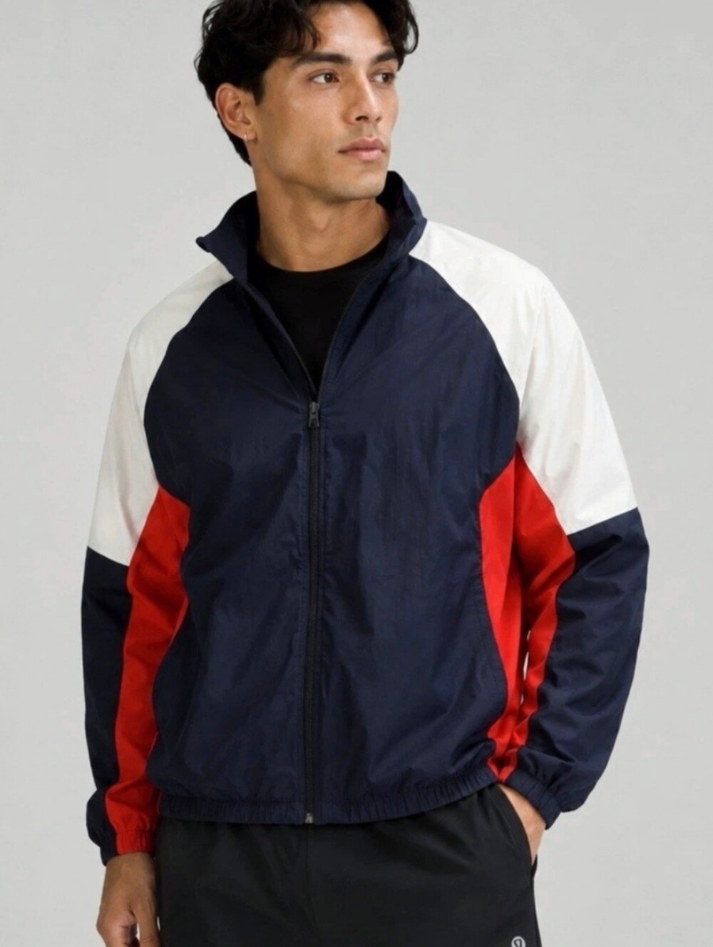 Lululemon Mens Nylon Oversized Track Jacket Navy Cherry Ember Size Large NEW
